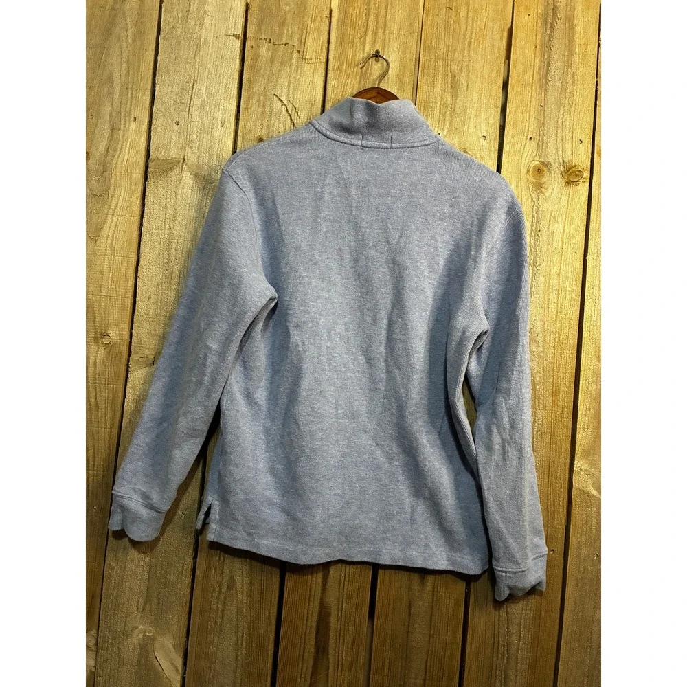 Polo Ralph Lauren Mens Quarter Zip Pullover Light Blue Heather Cotton Sweater M